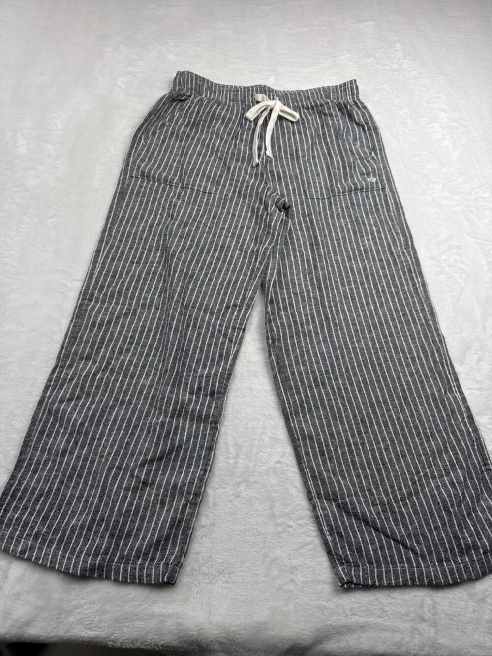 Roxy Womens Striped Linen-Blend S Lounge Pants With Elastic Waist & Drawstring
